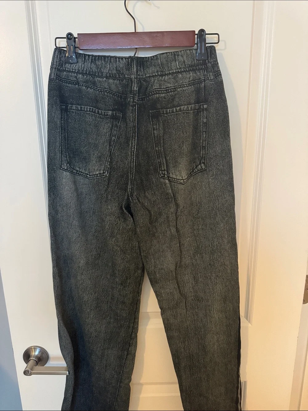 Elan Gray Washed Relaxed Jeans with Side Stripe